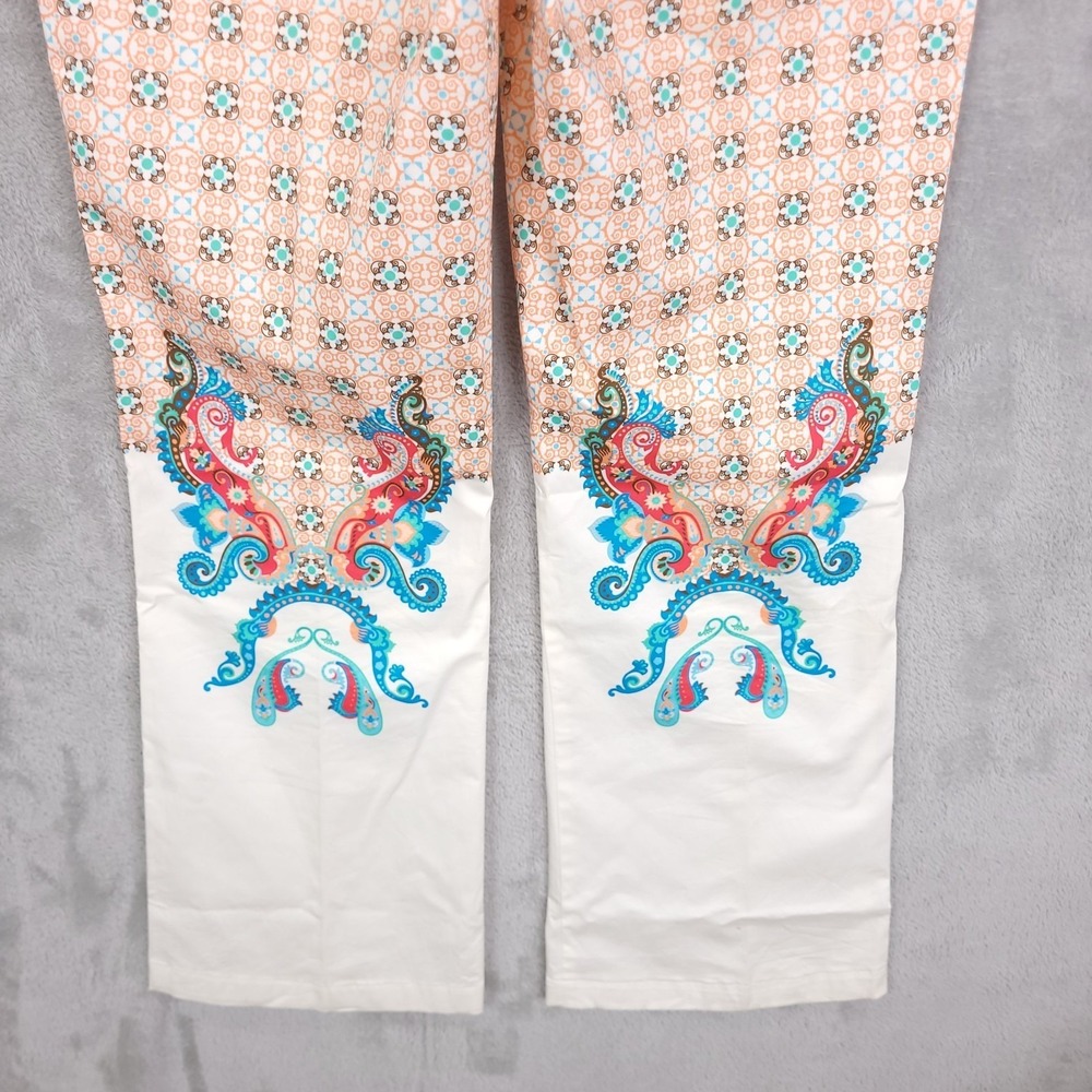 Taka Pants Womens Small Paisley Straight Artsy Boho Whimsical Festive Casual - Picture 12 of 14